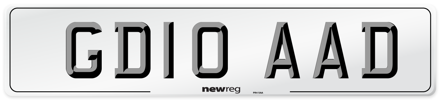 GD10 AAD Number Plate from New Reg